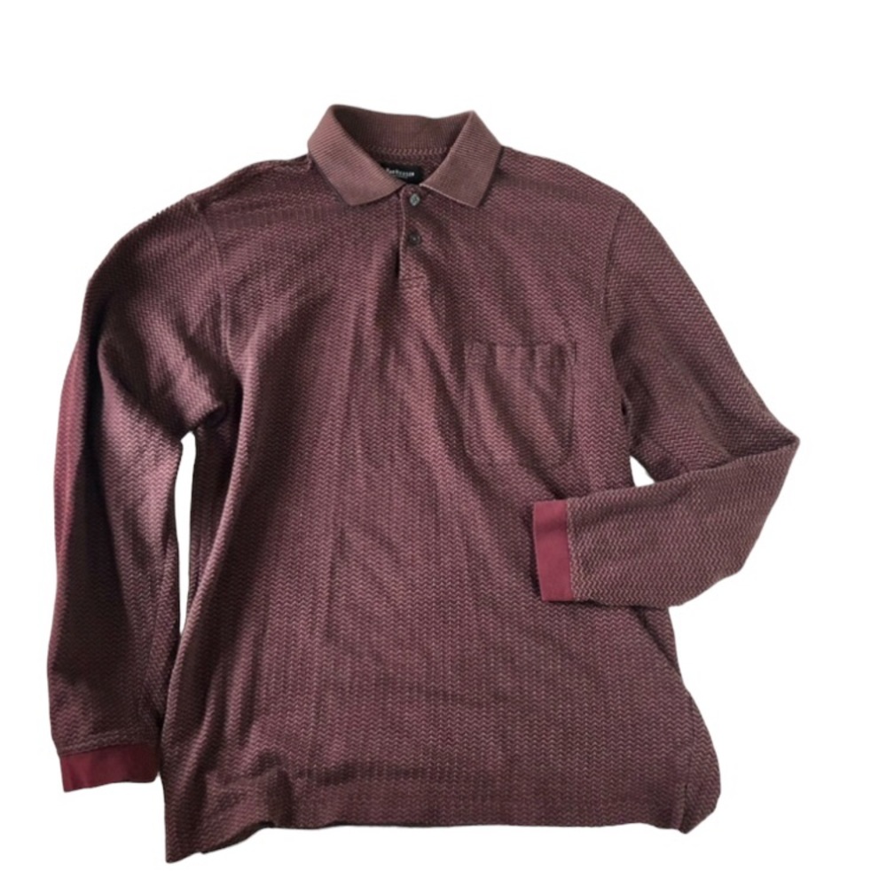Maroon Chevron Print Polo